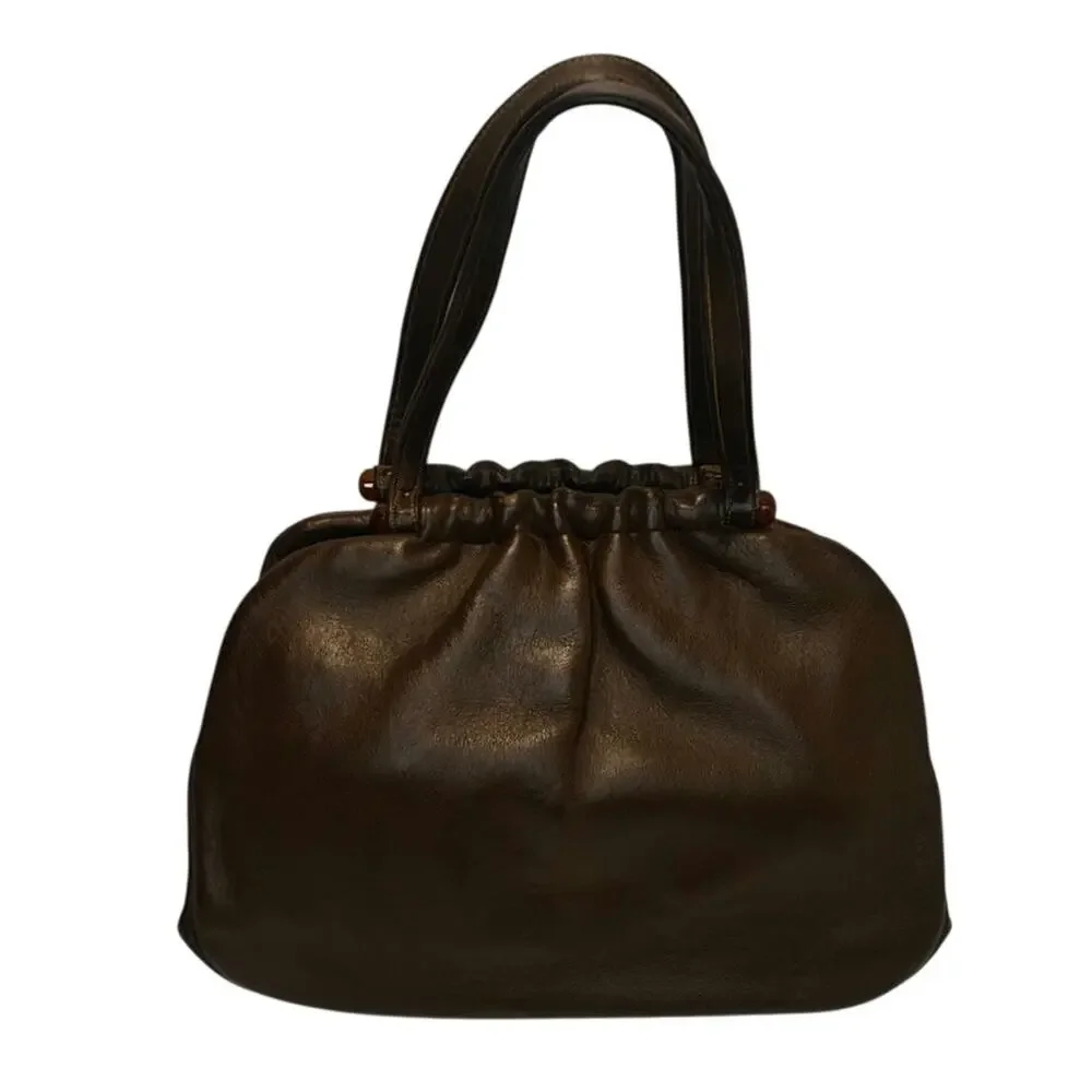 Vintage leather olive Brown bag